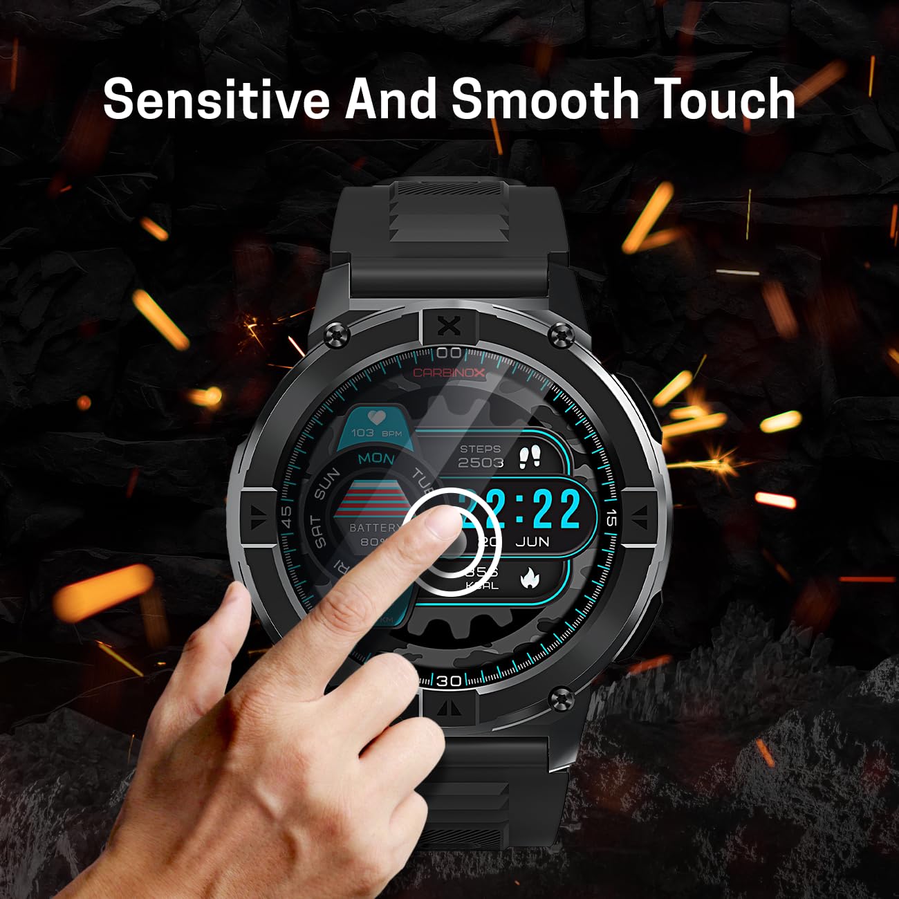 Carbinox Tempered Glass Screen Protector Compatible For X-Ranger Smart Watch - High Transparency, Anti Scratch, High Sensitivity